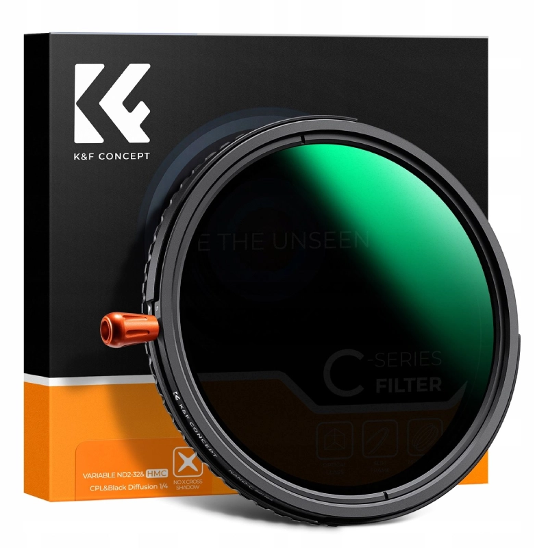 Filtr K&F Concept 3w1 ND2–ND32 + CPL + Black Diffusion 1/4 62 mm