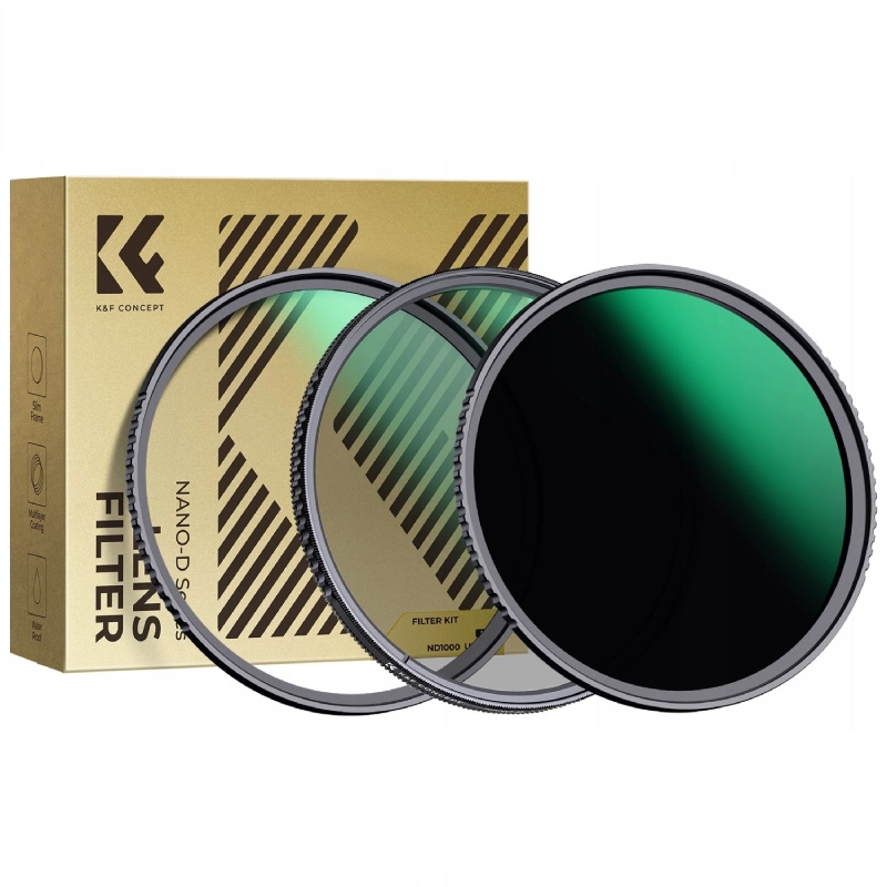 Zestaw filtrów K&F Concept 3w1 NANO-D CPL NANO-D UV NANO-D ND1000 67 mm