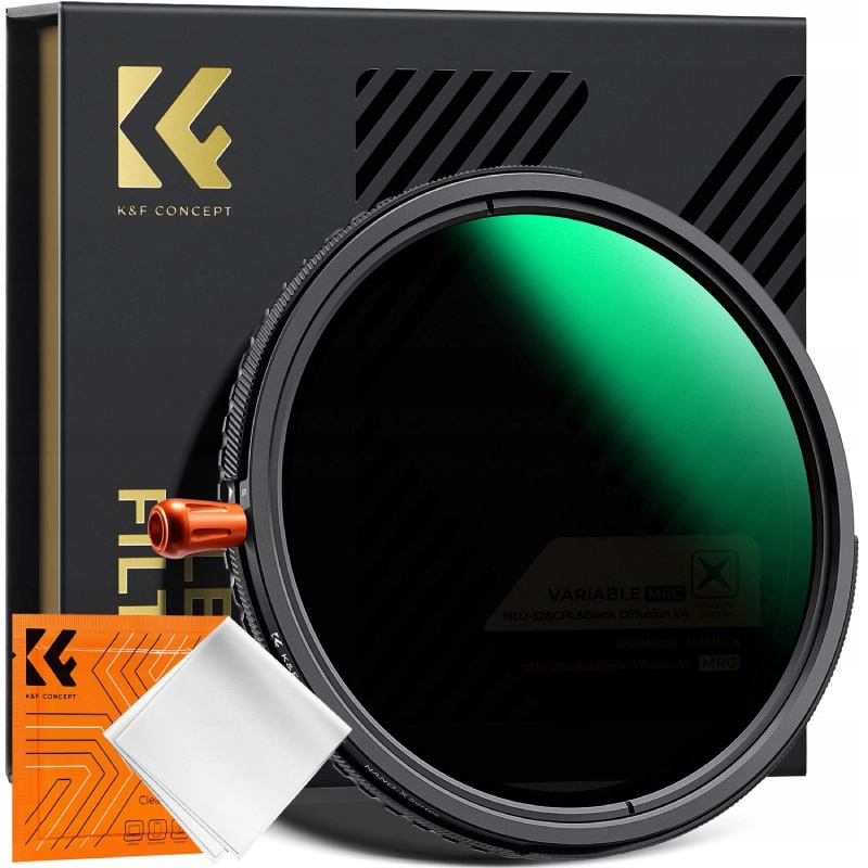 Filtr K&F Concept 3w1 ND2–ND32 + CPL + Black Diffusion 1/4 67 mm