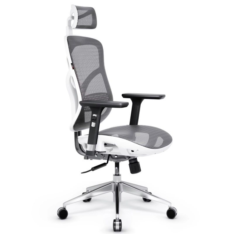 Fotel ergonomiczny Diablo Chairs V-Basic Biało-szary - White and grey