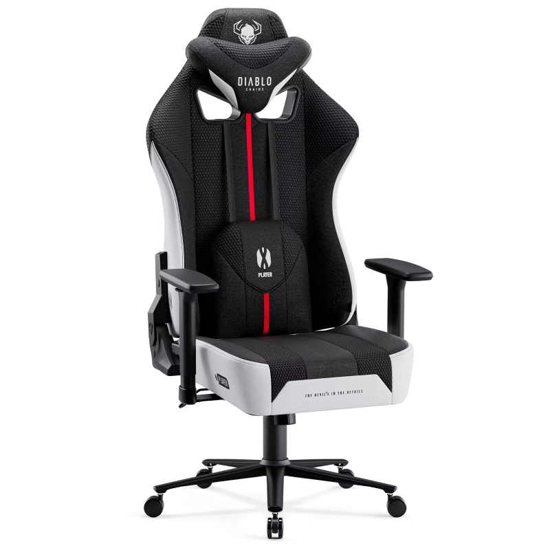 Fotel gamingowy Diablo Chairs X-Player 2.0 King Size Biało-czarny - White and black