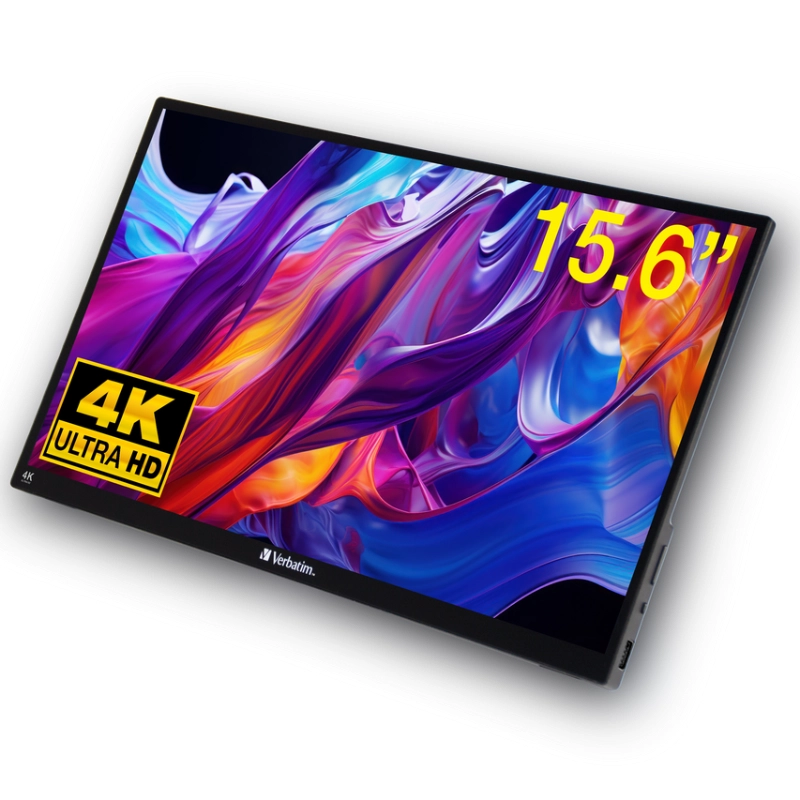 Monitor dotykowy przenośny Verbatim Ultra HD 4K 15.6" Czarny - Black