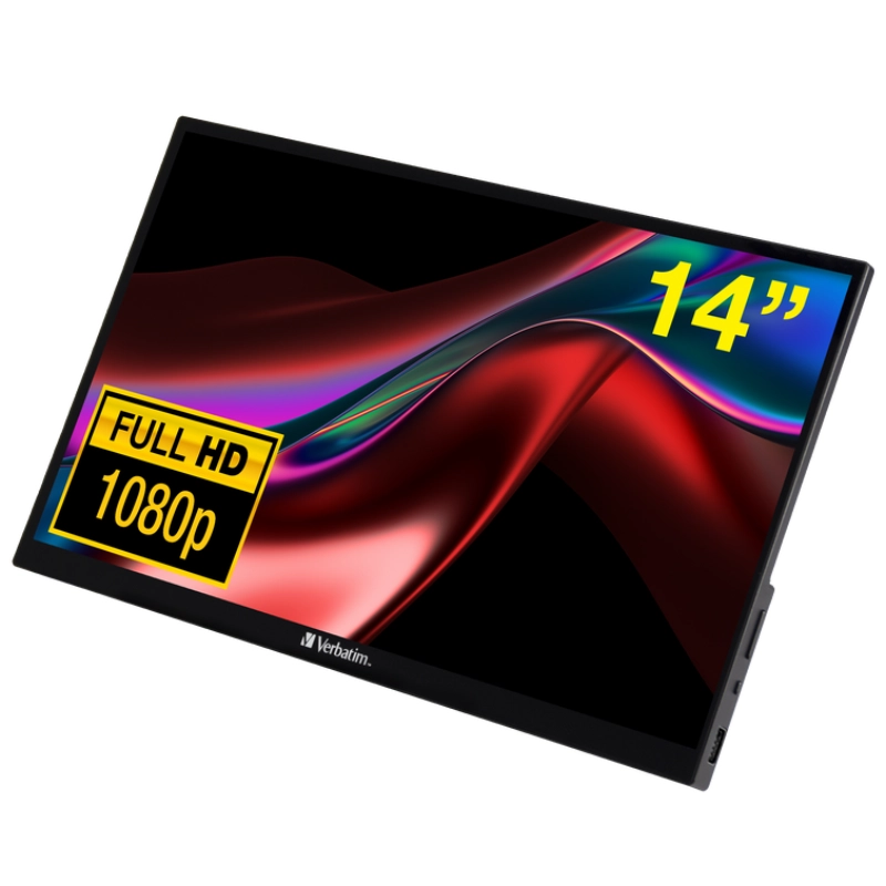 Monitor dotykowy przenośny Verbatim Full HD 14" Czarny - Black