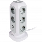 Przedłużacz pionowy Verbatim 11x AC 2x USB-C 2x USB-A Biały - White