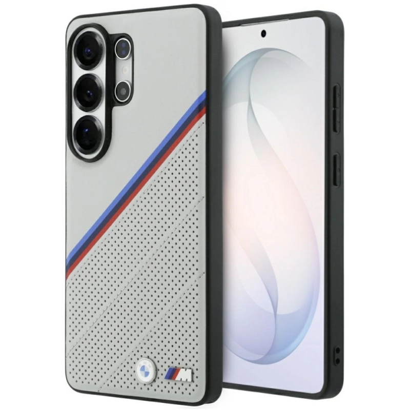 Etui BMW Tricolor Metal Logo MagSafe do Samsung Galaxy S26 Ultra Szare - Grey
