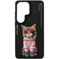 Etui Nimmy Glasses Cool Cat do Samsung Galaxy S26 Ultra Czarny - Black