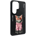 Etui Nimmy Glasses Cool Cat do Samsung Galaxy S26 Ultra Czarny - Black