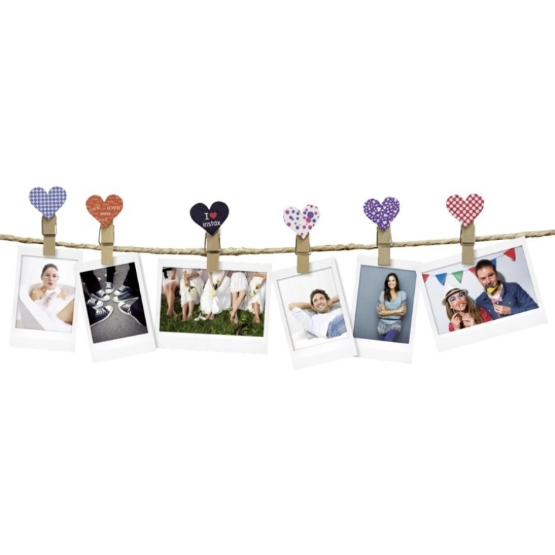 Klipsy do zdjęć Fujifilm Instax Design Clips Heart 10 szt. Wielokolorowe - Multicolor