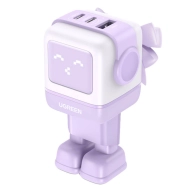 Ładowarka Ugreen Nexode RG 1x USB-A 2x USB-C 65 W Fioletowa - Purple