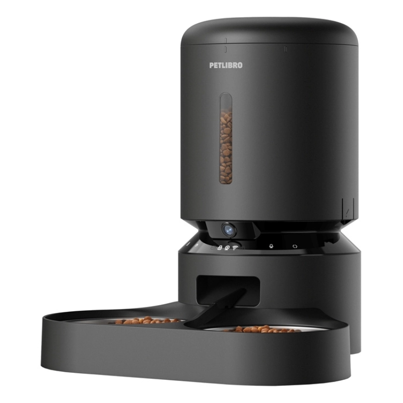 Dozownik karmy z podwójną miską Petlibro Granary Smart 5 l Czarny - Black
