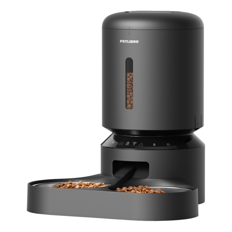 Dozownik karmy z podwójną miską Petlibro Granary WiFi 5L Czarny - Black