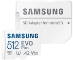 Karta pamięci Samsung microSDXC EVO Plus 2021 512 GB A2 V30 U3 UHS-I (130 MB/s) + adapter SD