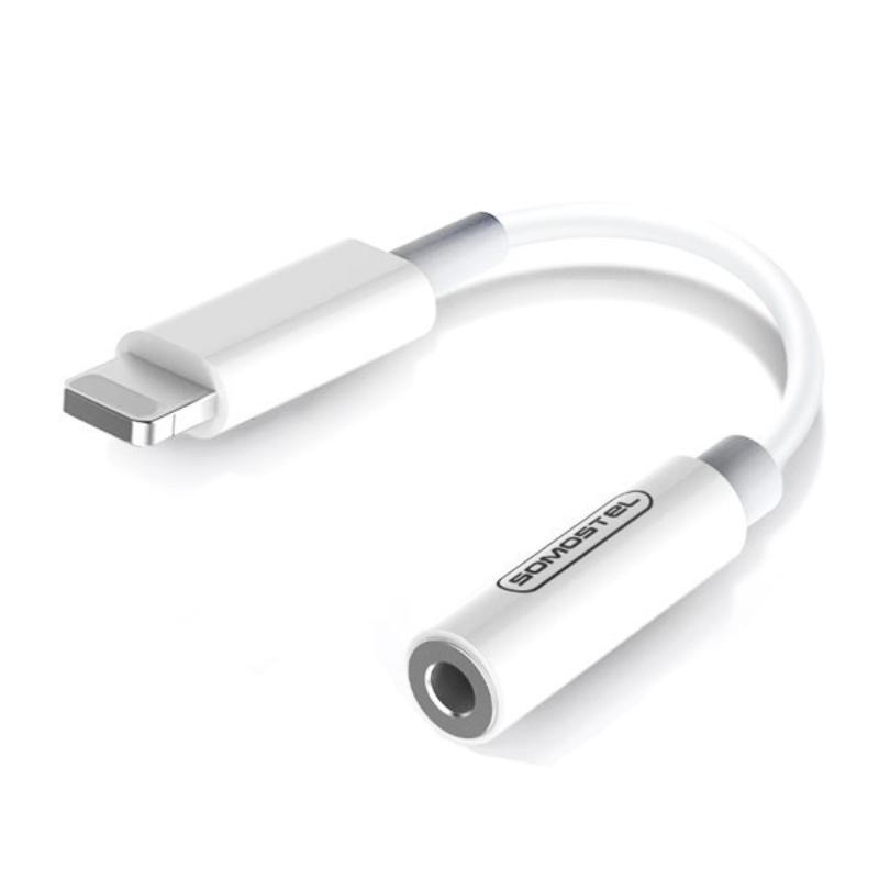 Adapter audio Somostel Lightning do Jack 3.5 mm Biały - White