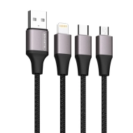 Kabel 3w1 Somostel podświetlany Szary - Grey