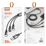 Kabel 3w1 Somostel podświetlany Szary - Grey