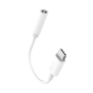 Adapter audio Denmen USB-C do Jack 3.5 mm Biały - White