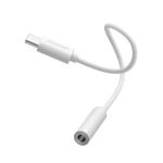 Adapter audio Denmen USB-C do Jack 3.5 mm Biały - White