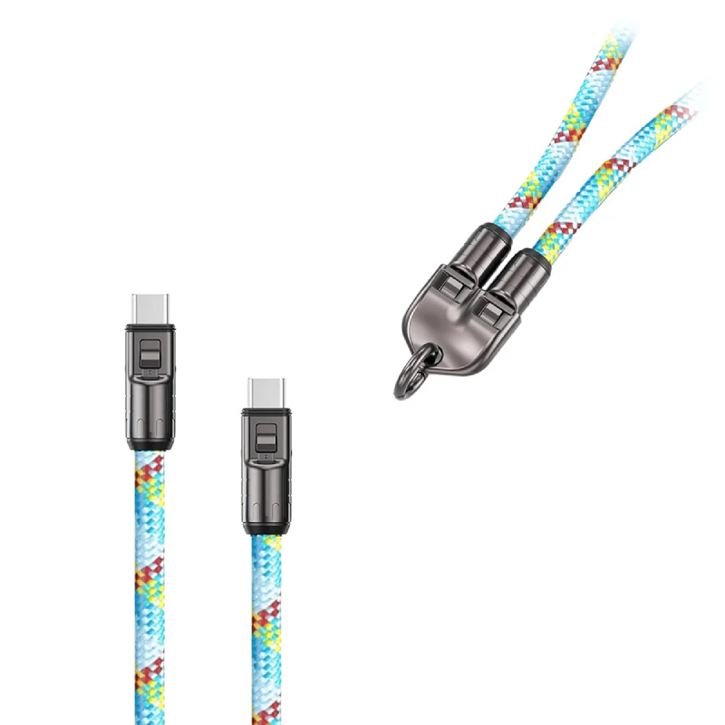 Kabel smycz na nadgarstek Ecobox 240 W USB-C Wielokolorowy - Multicolor