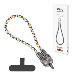 Kabel smycz na nadgarstek Ecobox 240 W USB-C 35 cm Wielokolorowy - Multicolor