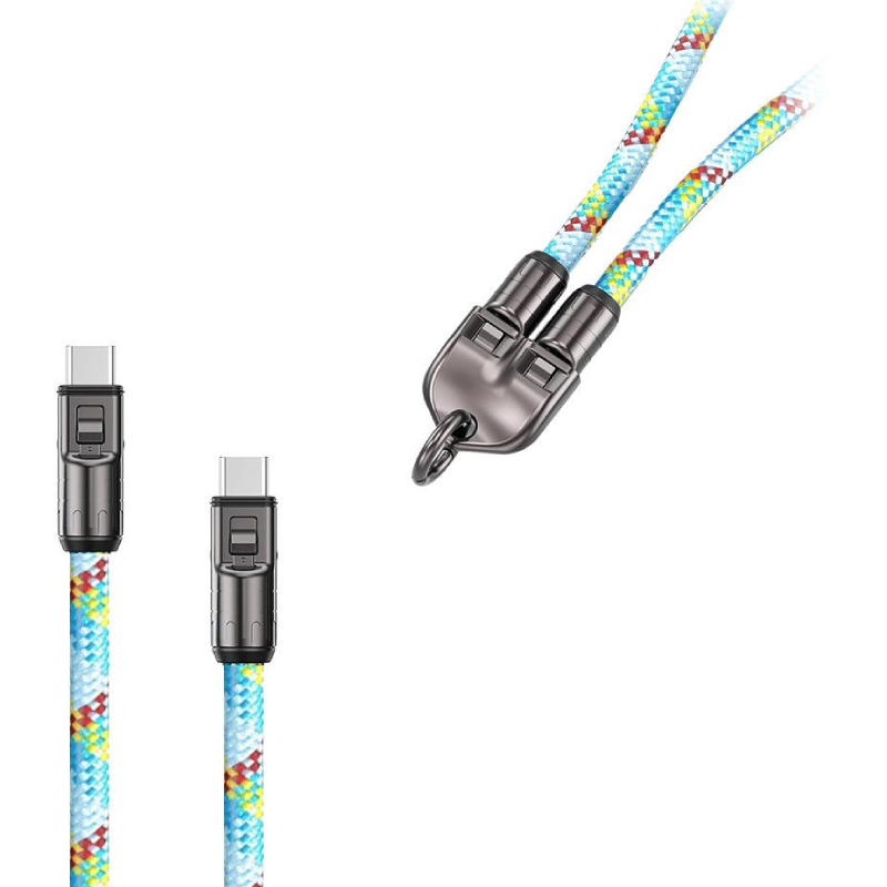 Kabel smycz na szyję Ecobox 240 W USB-C 120 cm Wielokolorowy - Multicolor