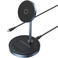 Ładowarka indukcyjna Ugreen 90668 2w1 Srebrno-niebieska - Silver-blue