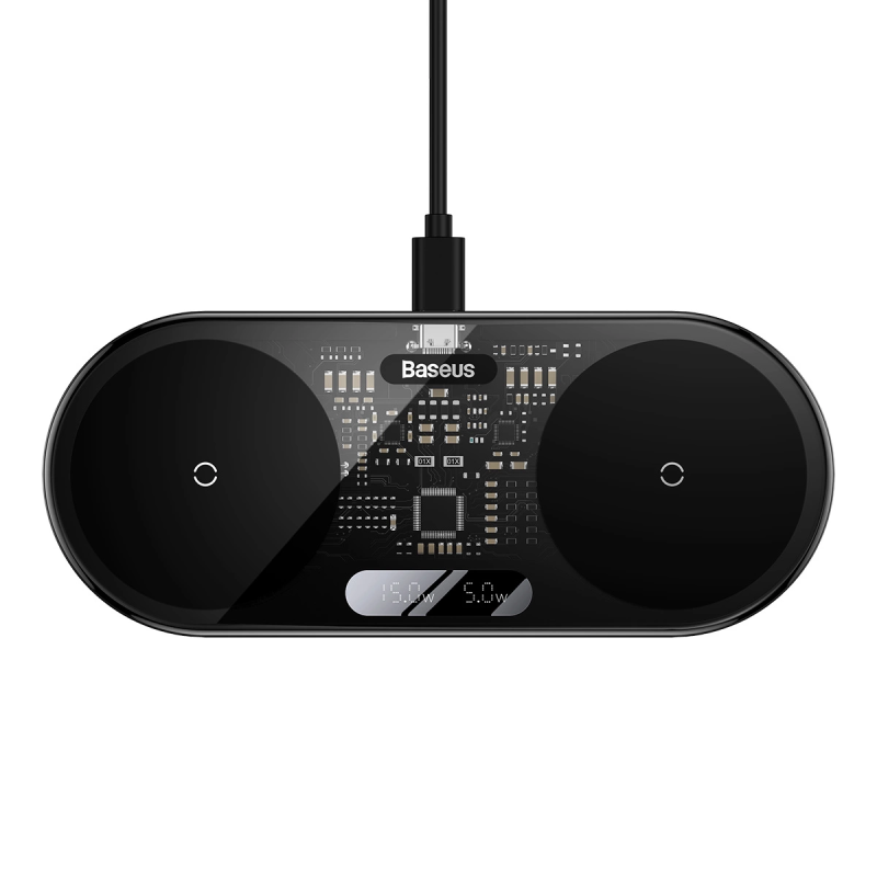 Ładowarka indukcyjna Baseus Digital LED Display 20 W Qi2 Czarna - Black