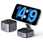 Ładowarka indukcyjna Ugreen W256 Qi 2w1 20 W + Kabel USB-C Czarna - Black