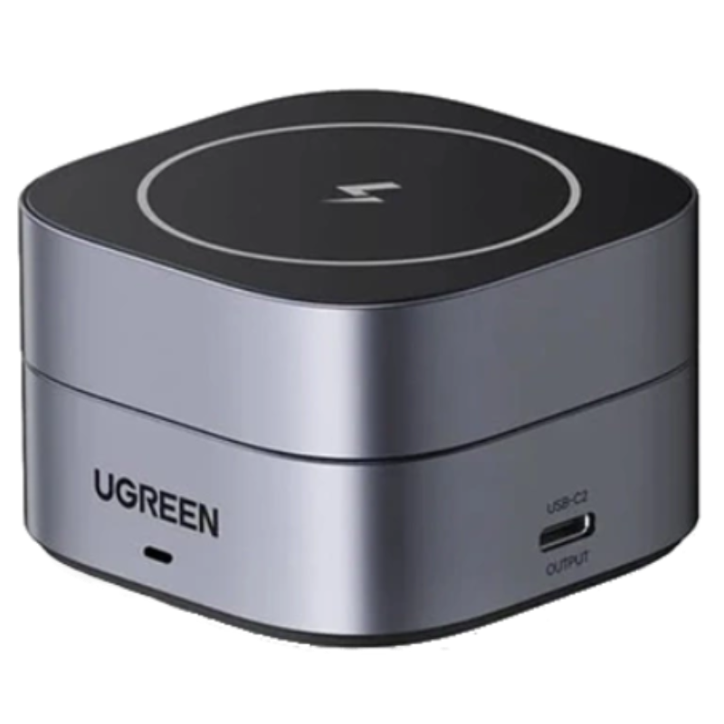 Ładowarka indukcyjna Ugreen W256 Qi 2w1 20 W + Kabel USB-C Czarna - Black