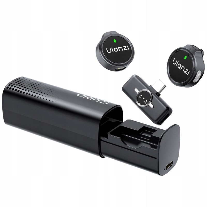 Mikrofon krawatowy Ulanzi A21 USB-C 2 szt. Zestaw Czarny - Black