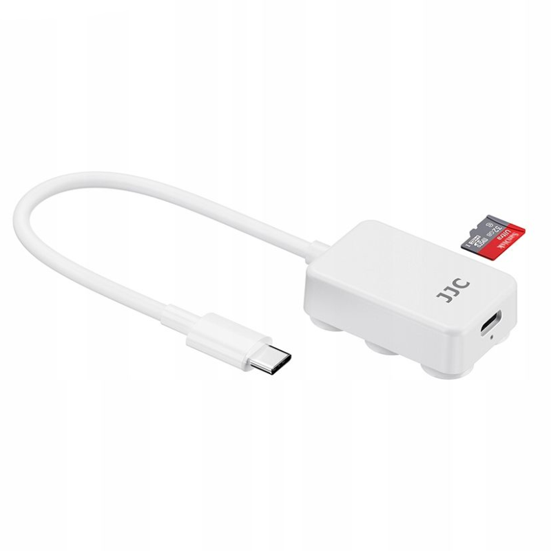 Czytnik kart pamięci JJC MicroSD 2x USB-C Biały - White