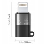 Adapter OTG Puluz Lightning na USB-C Szary - Grey
