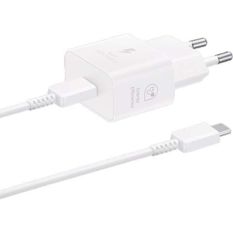 Ładowarka sieciowa Samsung 25 W USB-C + kabel USB-C Biała - White