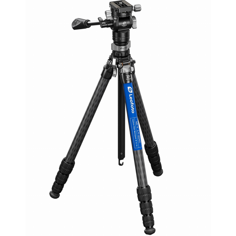 Statyw Leofoto LY-224C + Głowica BV-0R + Poziomica LB-38 Czarny - Black