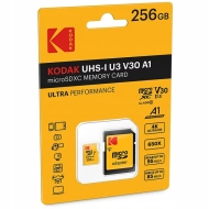 Karta pamięci Kodak microSDXC 256 GB + adapter Żółta - Yellow