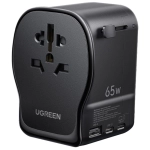 Adapter podróżny Ugreen S550 65 W 2x USB-C USB-A Czarny - Black