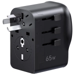 Adapter podróżny Ugreen S550 65 W 2x USB-C USB-A Czarny - Black