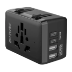 Adapter podróżny Blitzwolf BW-TA1 2x USB-C 2x USB-A Czarny - Black
