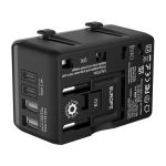 Adapter podróżny Blitzwolf BW-TA1 2x USB-C 2x USB-A Czarny - Black