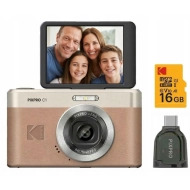 Aparat kompaktowy Kodak PixPro C1 + karta pamięci 16 GB Brązowy - Brown