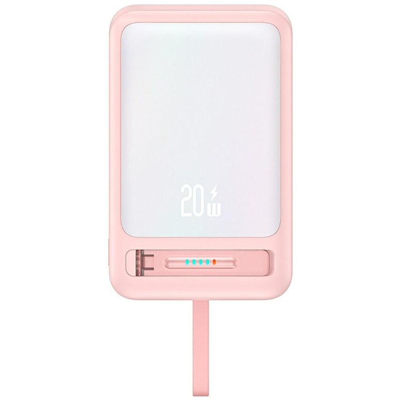 Powerbank magnetyczny USAMS XM Series CD219 10000 mAh USB-C 22.5 W Różowy - Pink