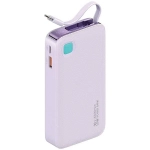 Powerbank USAMS US-CD224 USB-CRetractable 10000 mAh 20 W Fioletowy - Purple