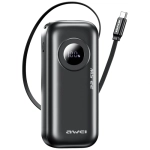 Powerbank z kablem AWEI PA-9 10000 mAh 22.5 W Czarny - Black