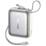 Powerbank z kablem AWEI AS-181 10000 mAh 35 W Srebrny - Silver