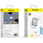 Powerbank z kablem AWEI AS-181 10000 mAh 35 W Srebrny - Silver