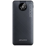 Powerbank AWEI P134K 20000 mAh 22.5 W + Kable USB-A/USB-C/Lightning/microUSB Czarny - Black