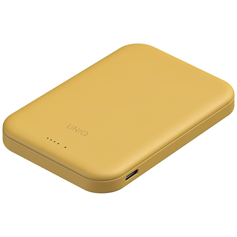 Powerbank magnetyczny UNIQ Lyden Lexa Magnetic 5000 mAh USB-C 20 W Żółty - Yellow