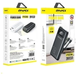 Powerbank AWEI P169K 20000 mAh 22.5 W + Kable USB-C/Lightning Czarny - Black