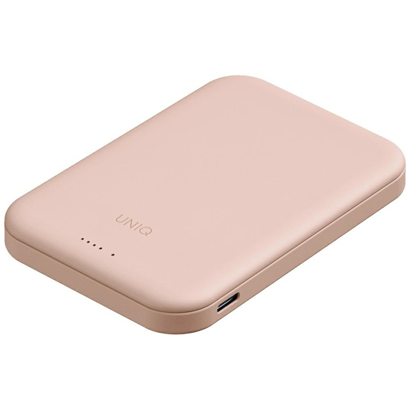 Powerbank magnetyczny UNIQ Lyden Lexa Magnetic 5000 mAh USB-C 20 W Różowy - Pink