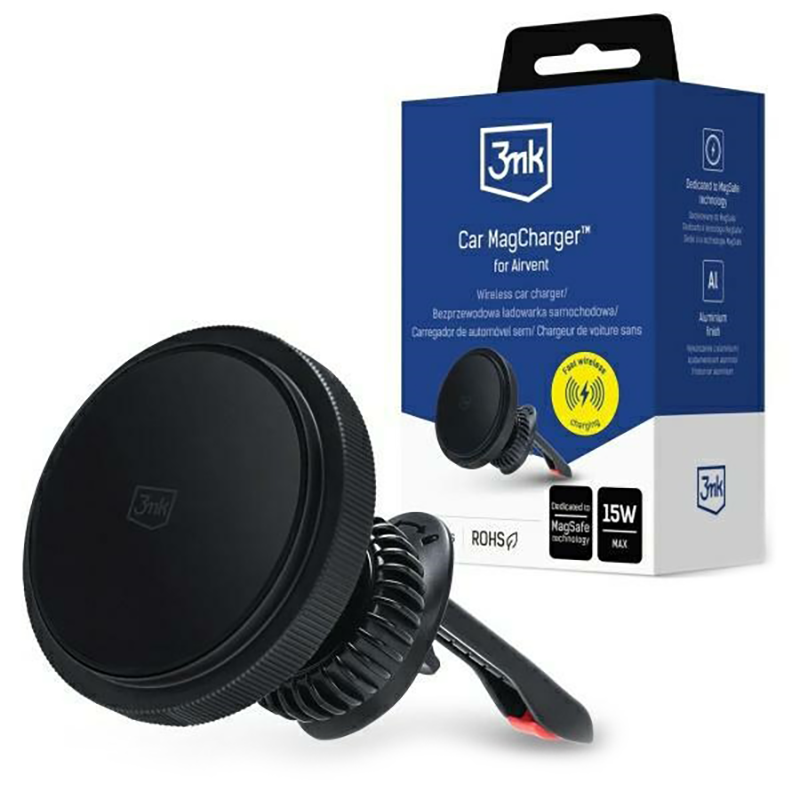 Uchwyt samochodowy z ładowarką 3mk Car MagCharger 15 W Czarny - Black