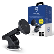 Uchwyt samochodowy z ładowarką 3mk Car MagCharger na szybę 15 W Czarny - Black